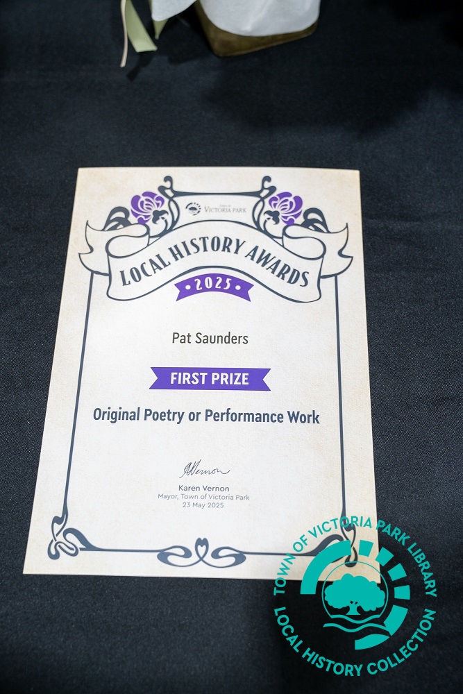 PH00341-75 Pat Saunders' [Equal] First Prize in the Original Poetry or Performance Work category Image